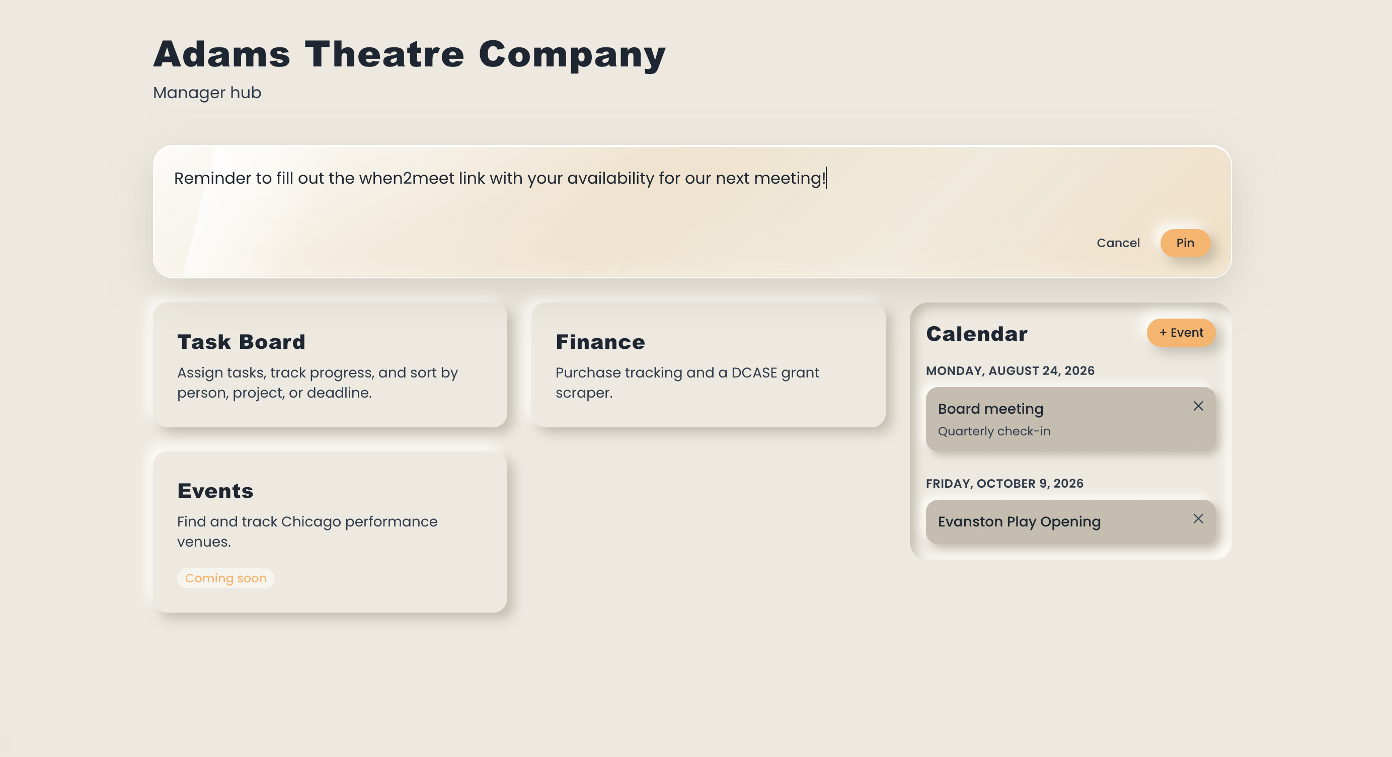 Theater Company Task Manager Thumbnail
